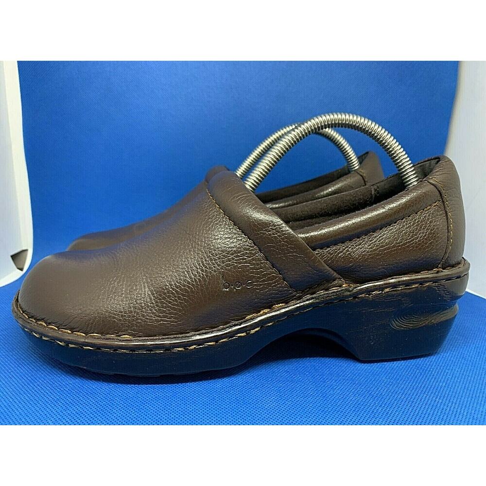 BOC BORN CONCEPT CLOGS Brown Leather Casual Slip On Round Toe Shoes Women's Sz 9